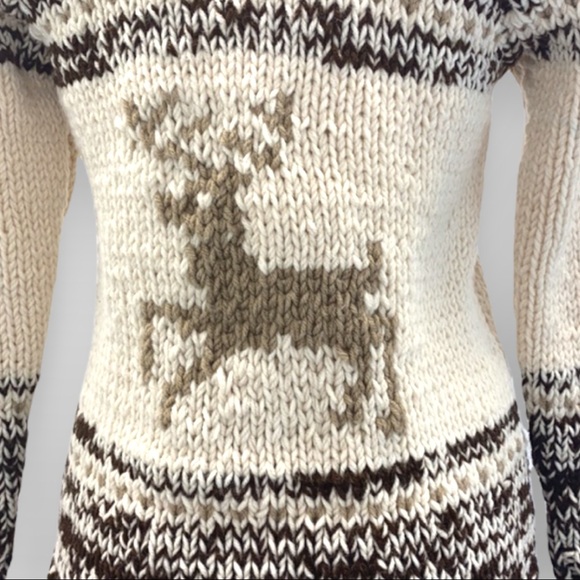 CHUNKY Cowichan Style Zip Up Sweater/Jacket Size Medium - Picture 9 of 12